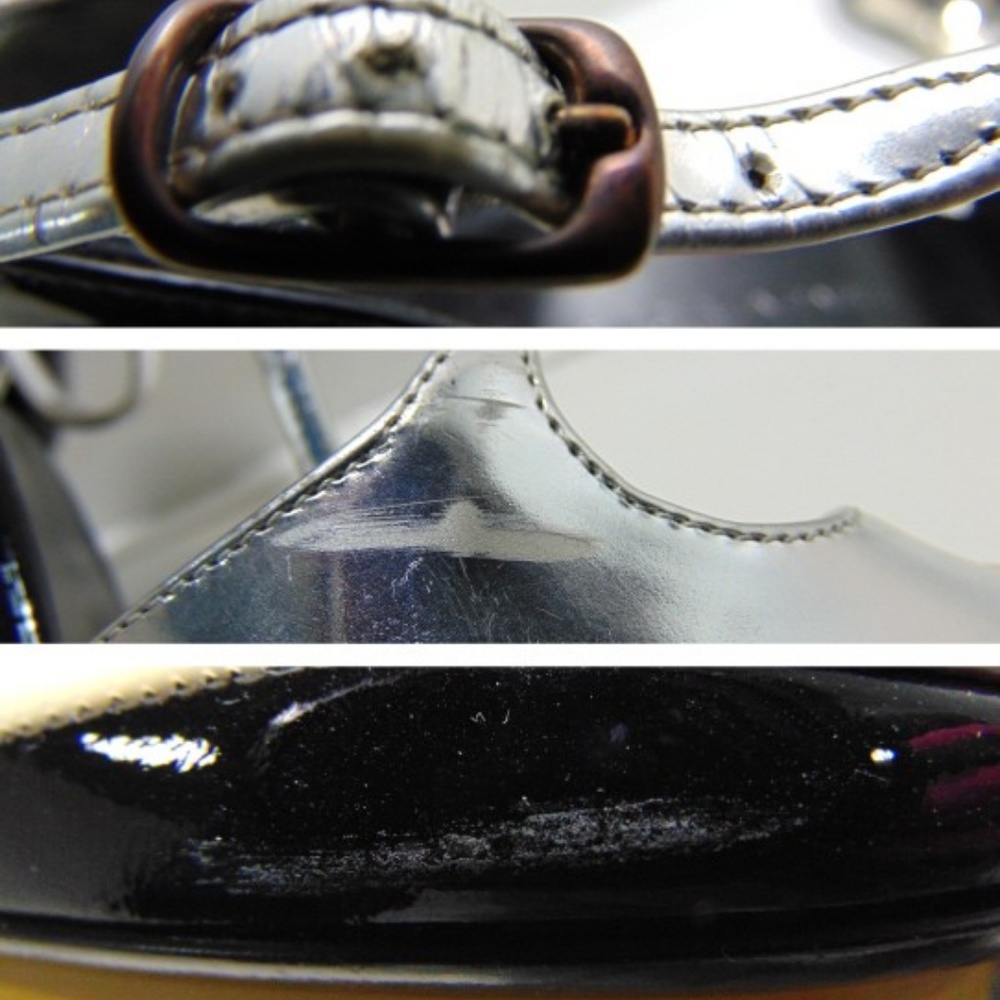 Balenciaga Black/White/Silver Point Metallic Heels - Picture 5 of 6